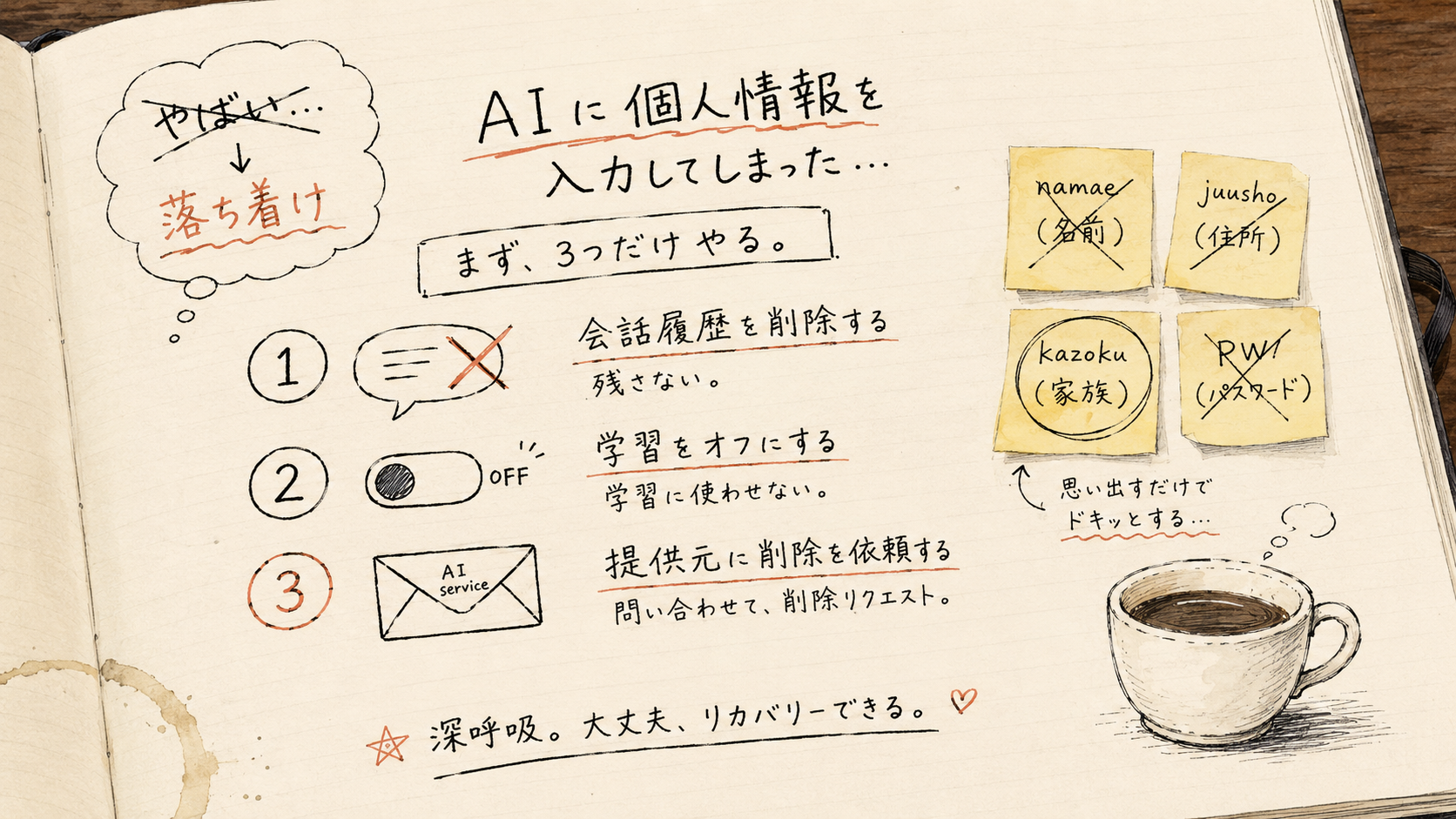 生成AI に個人情報を入れちゃった どうする？ 事故時の逃げ道3手順