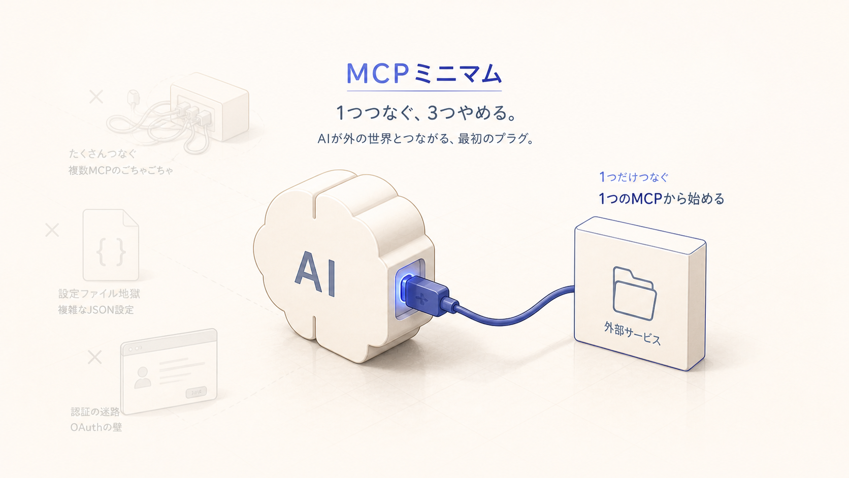 非エンジニアの MCP 最低限 ─ 1つで動く、3つで止まる